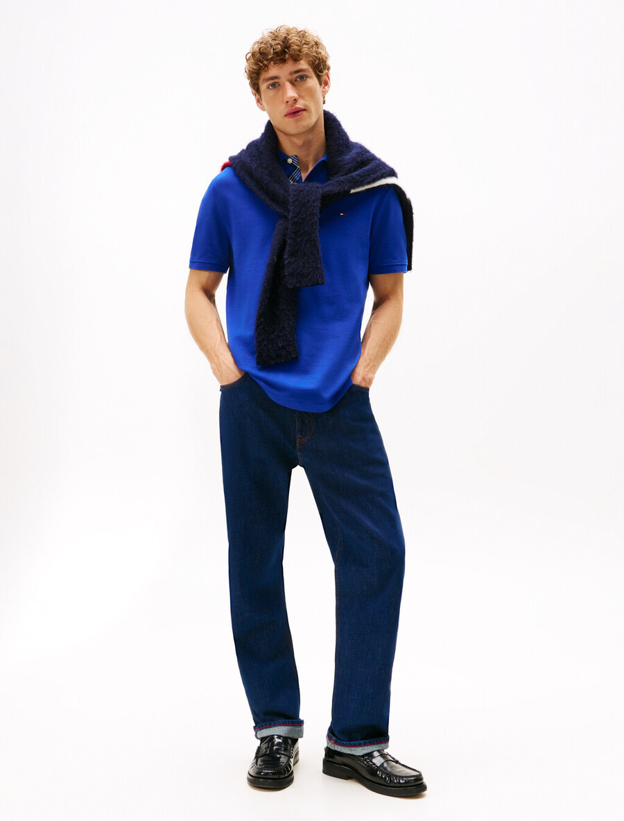 polohemd mit tartan-knopfleiste regular