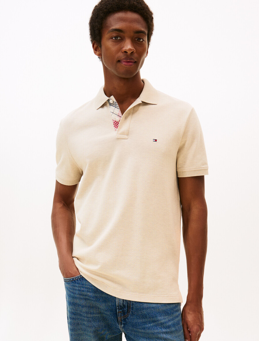 polohemd mit tartan-knopfleiste regular