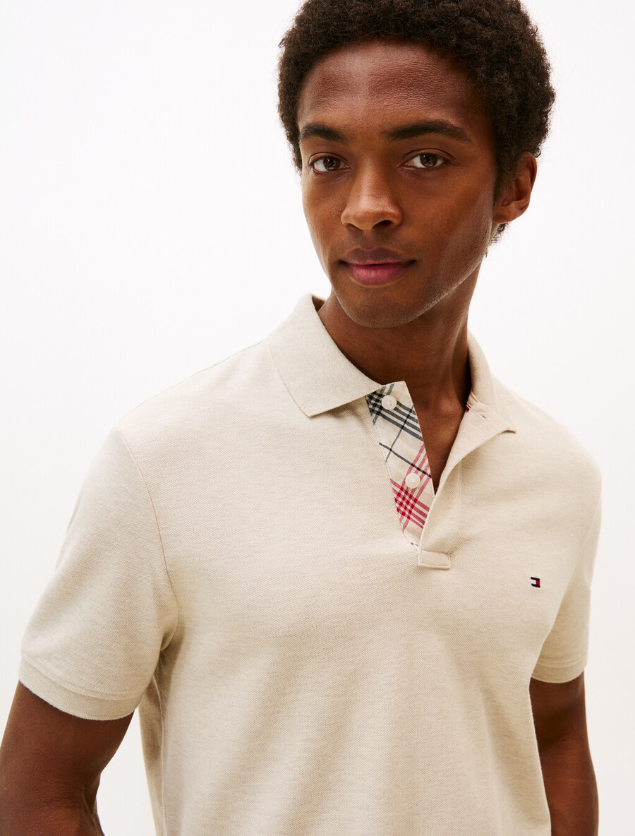 polohemd mit tartan-knopfleiste regular