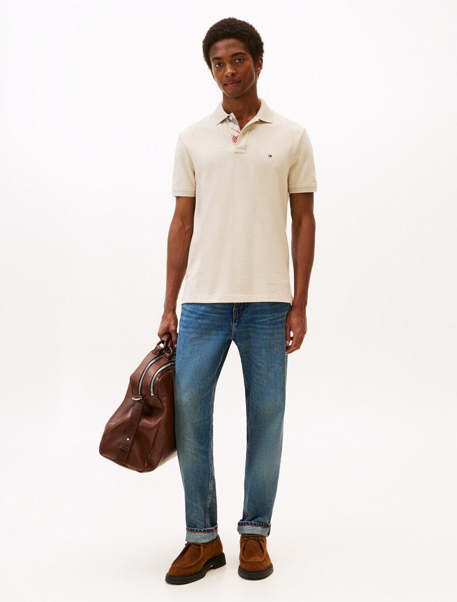 polohemd mit tartan-knopfleiste regular