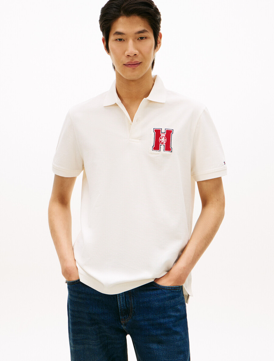poloshirt mit regulärer passform und wabenmuster