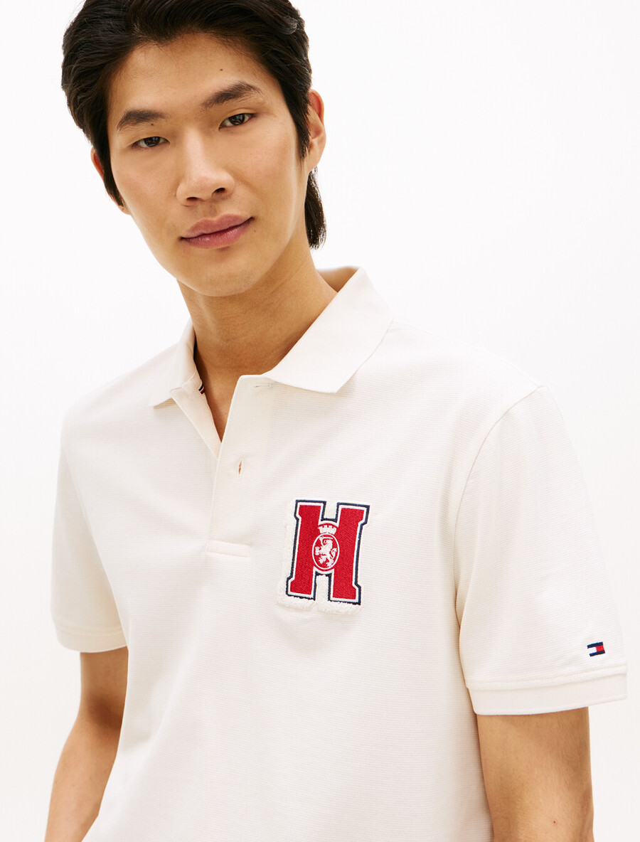 poloshirt mit regulärer passform und wabenmuster