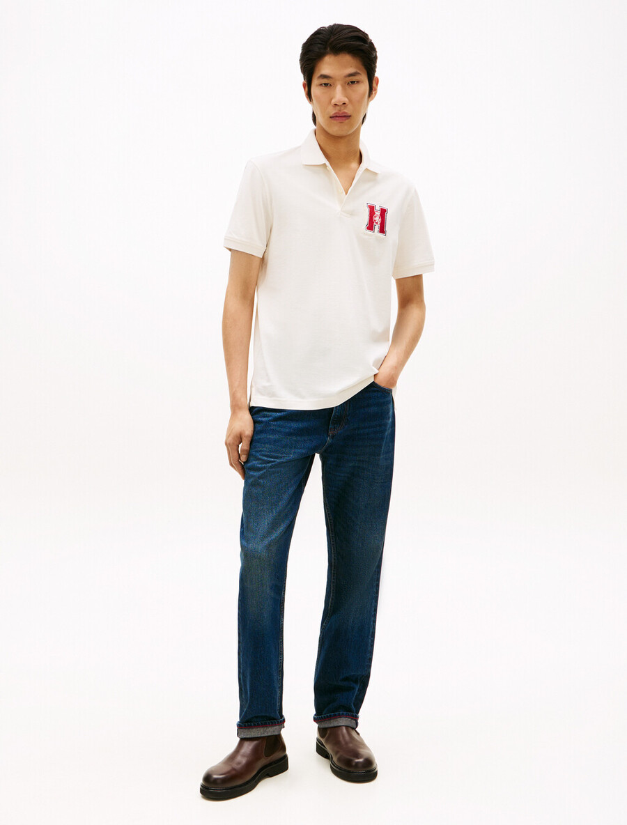 poloshirt mit regulärer passform und wabenmuster