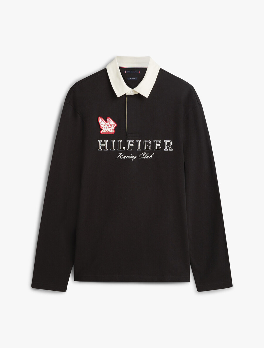 logo-applikation lässiges rugby-poloshirt