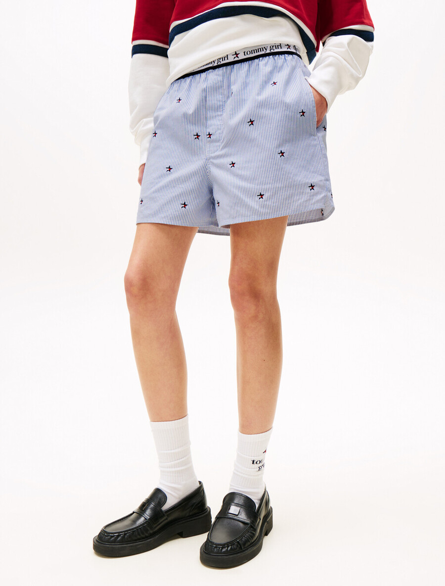 tommy girl loose ithaca shorts mit streifen und sternenstickerei