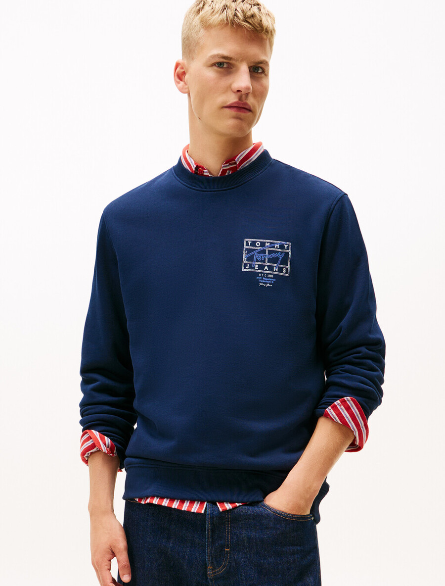 tommy sweatshirt mit flaggen-grafikprint