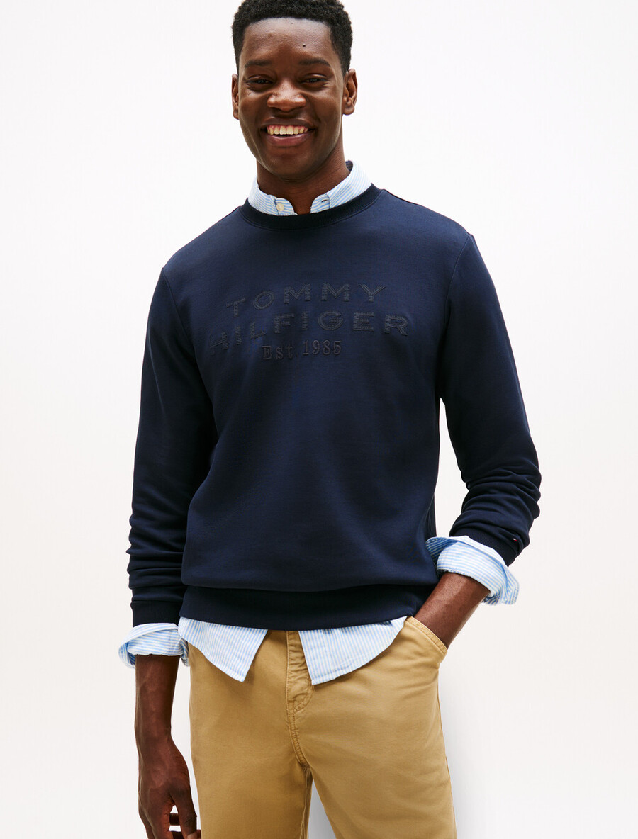 sweatshirt mit nylon-logo-applikation