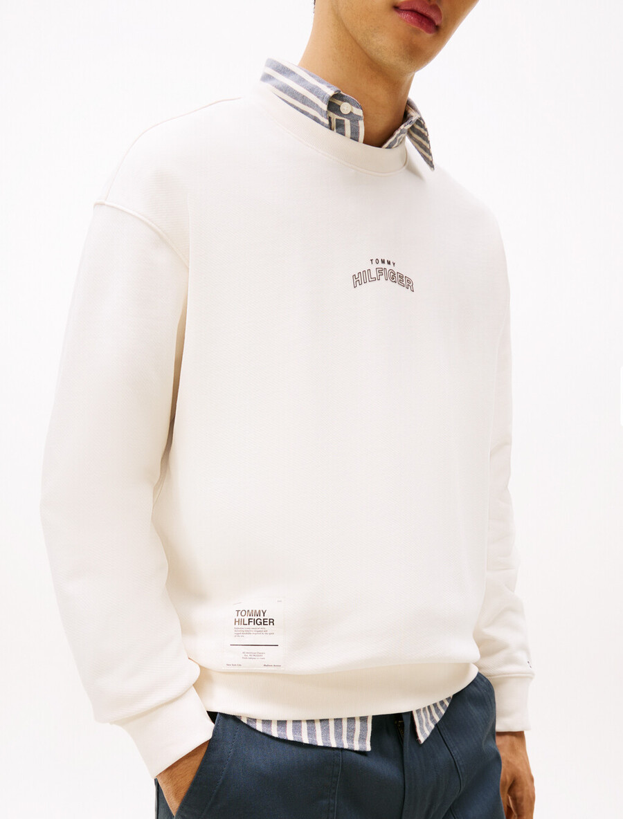 sweatshirt aus schwerem twill mit rundhalsausschnitt