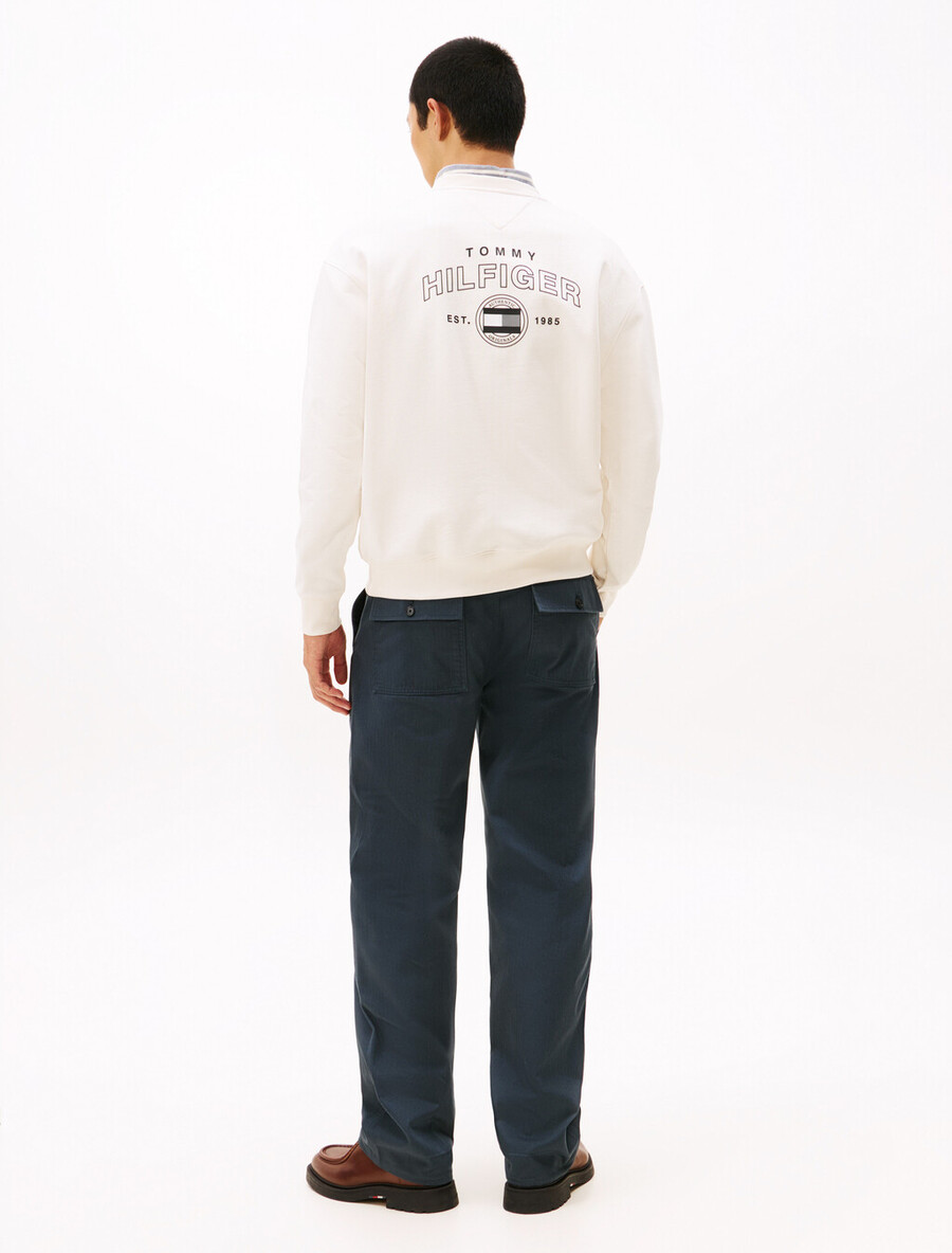 sweatshirt aus schwerem twill mit rundhalsausschnitt