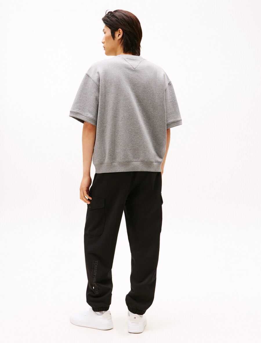 kurzarm-sweatshirt aus schwerem twill
