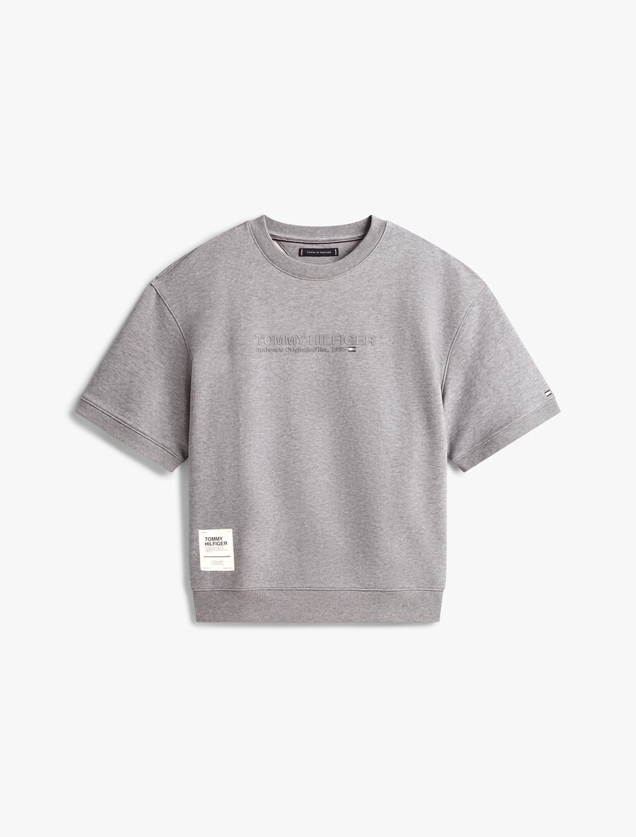 kurzarm-sweatshirt aus schwerem twill