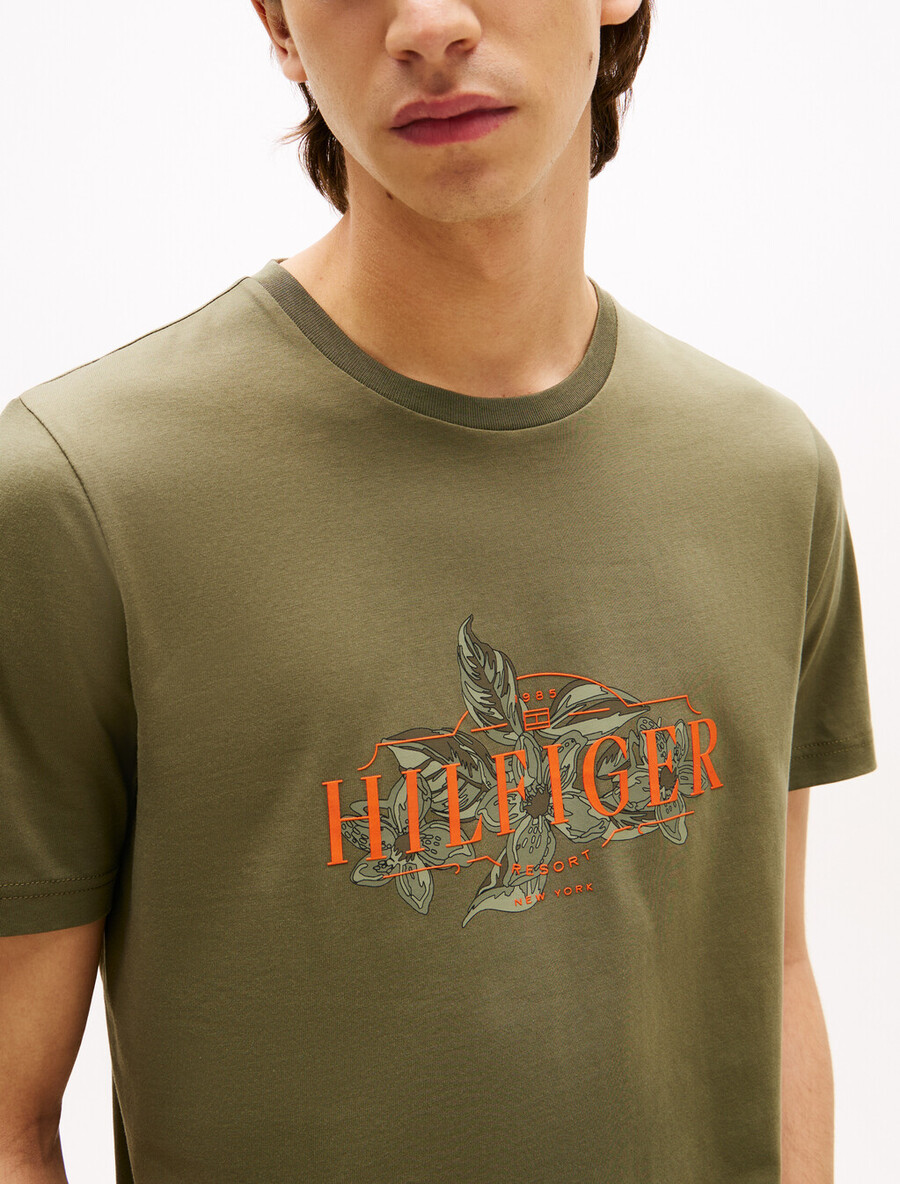 t-shirt mit tropischem blumenmuster