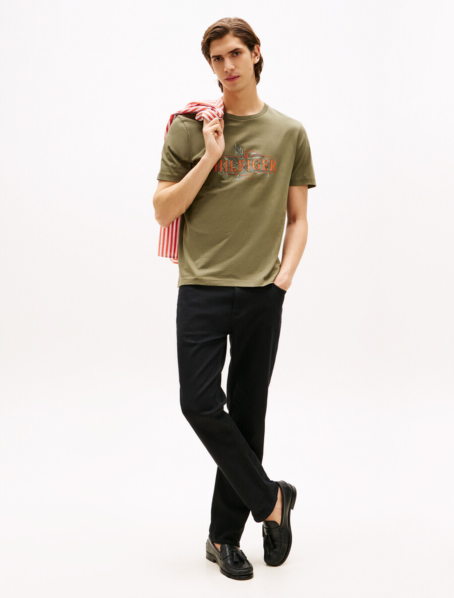 t-shirt mit tropischem blumenmuster