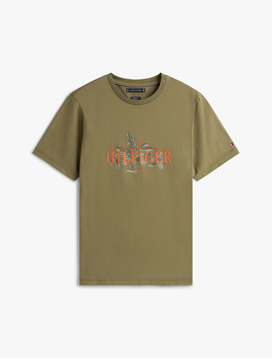 t-shirt mit tropischem blumenmuster