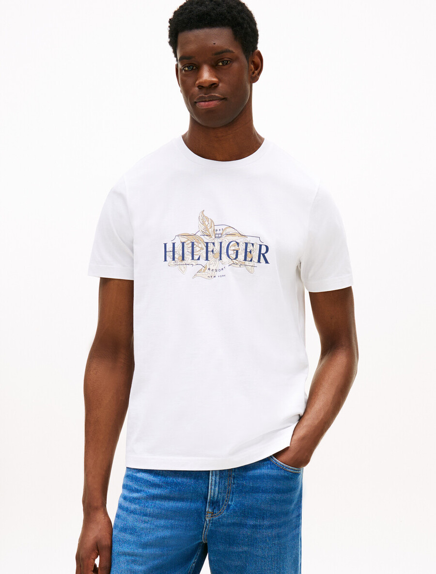 t-shirt mit tropischem blumenmuster