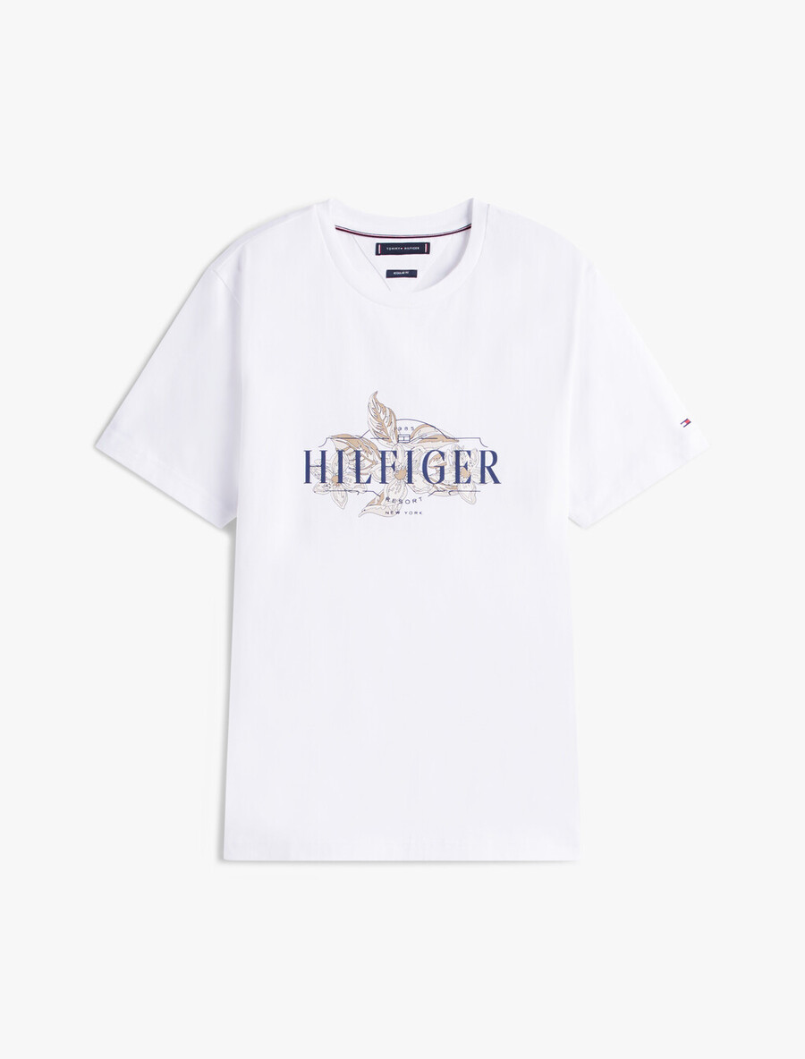 t-shirt mit tropischem blumenmuster