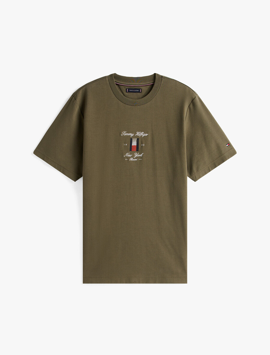 t-shirt mit saisonalem flaggenlogo