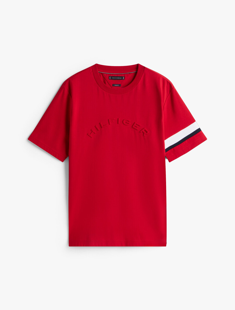 t-shirt aus interlock-strick mit farblich abgesetzten Ärmeln