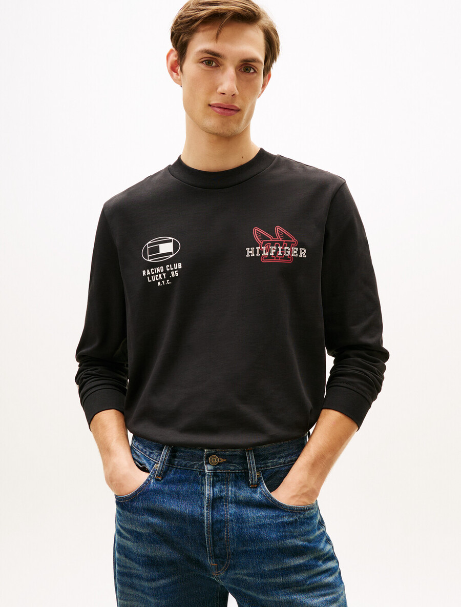langarm-t-shirt mit grafikprint