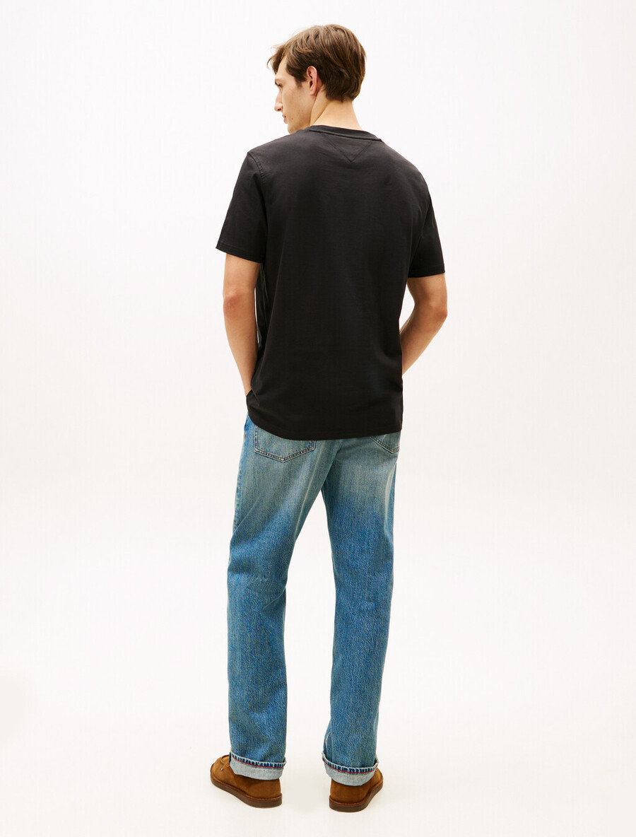t-shirt mit strukturiertem logo und rundhalsausschnitt