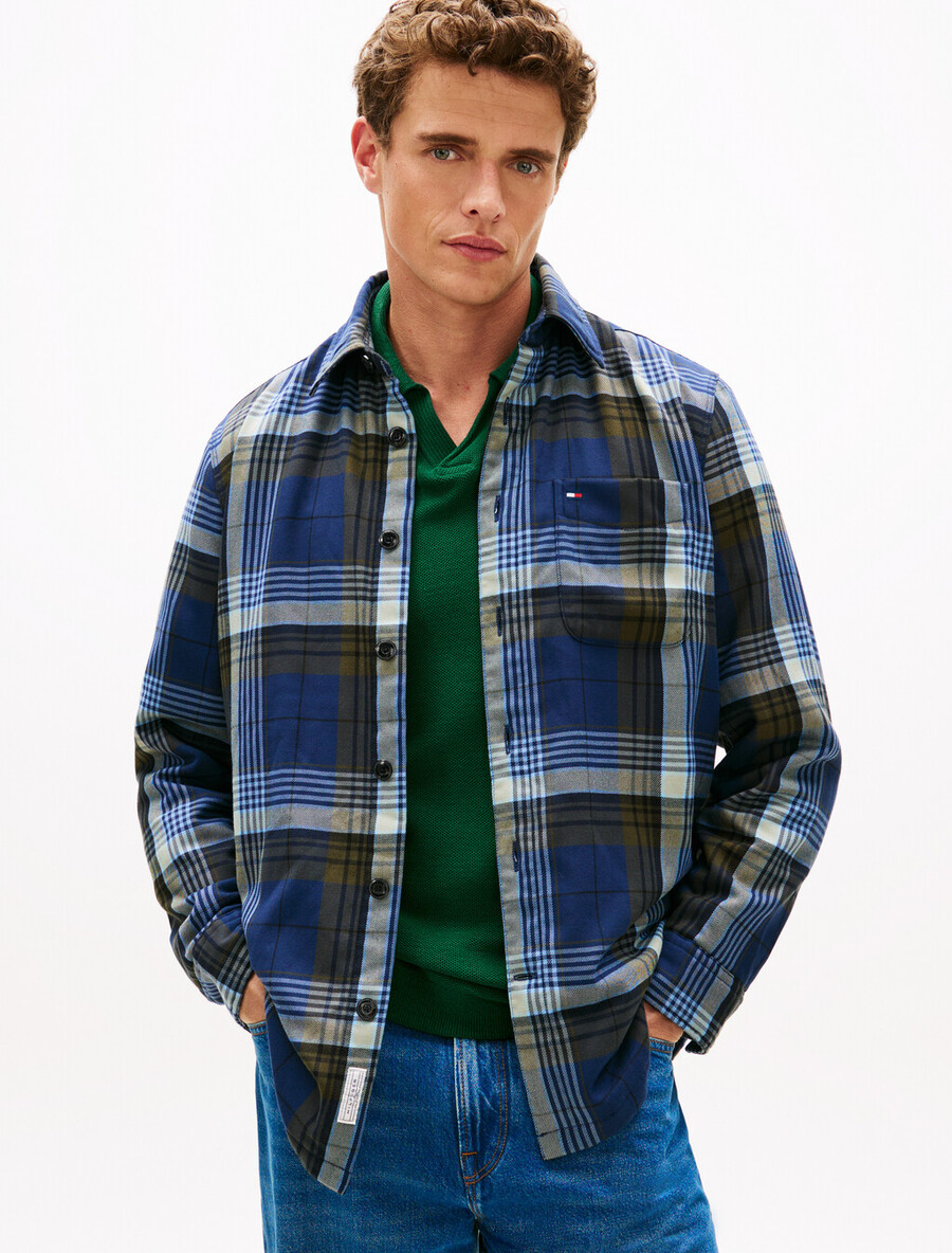 twill relaxed fit wattiertes Überhemd