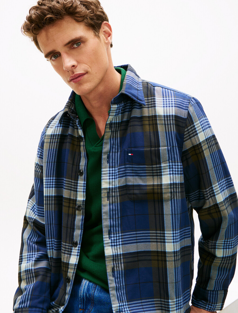 twill relaxed fit wattiertes Überhemd