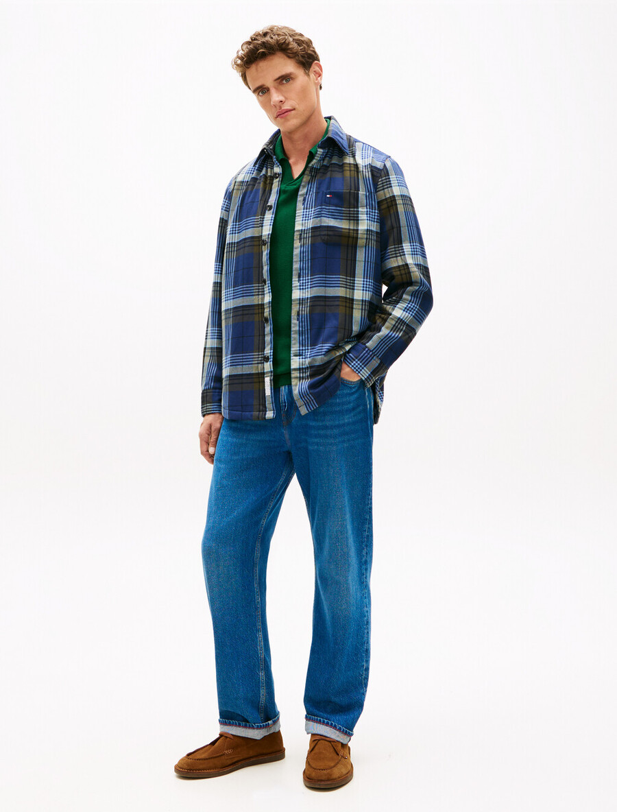 twill relaxed fit wattiertes Überhemd