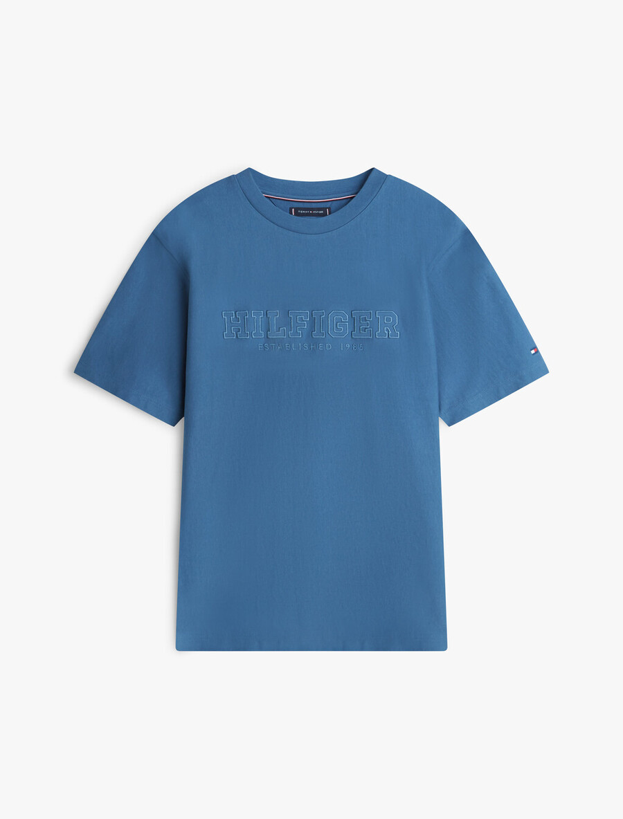 t-shirt mit logostickerei und lockerem rundhalsausschnitt