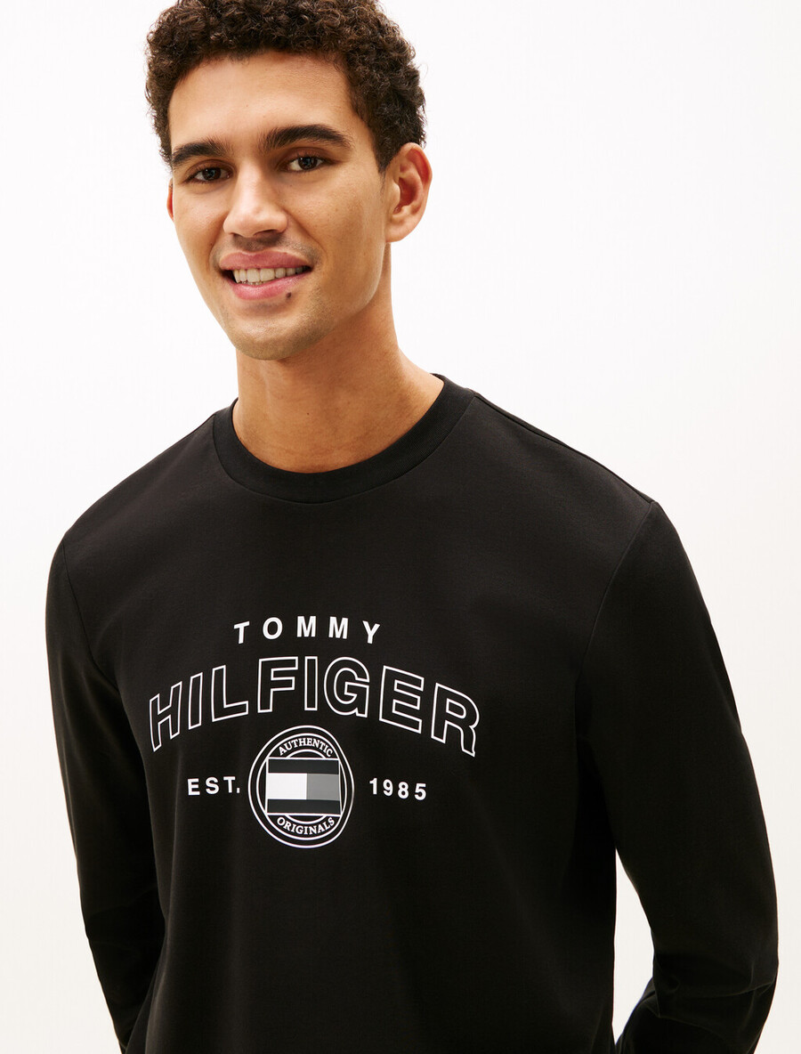 langarm-t-shirt aus interlock-baumwolle