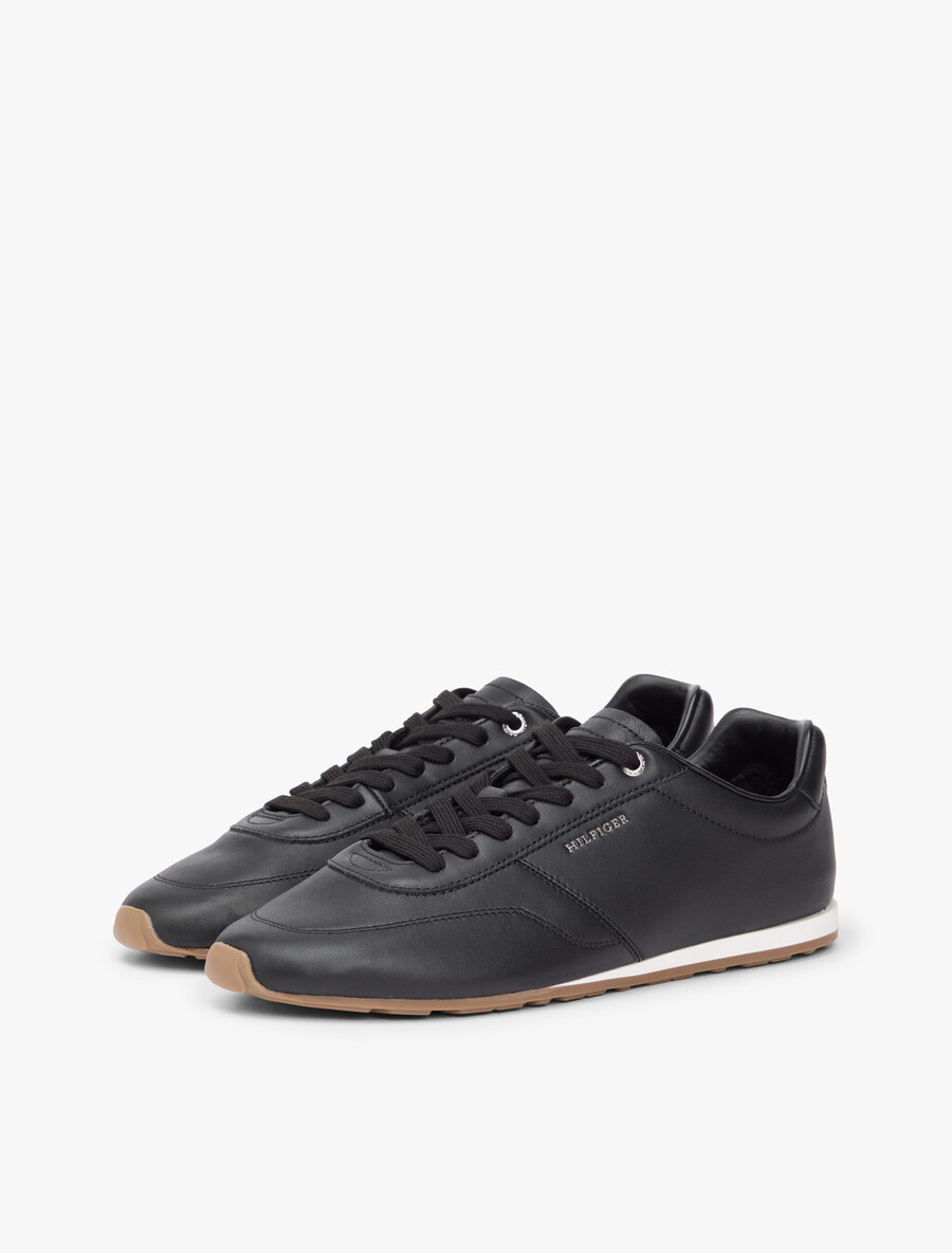 flache logo-ledersneaker