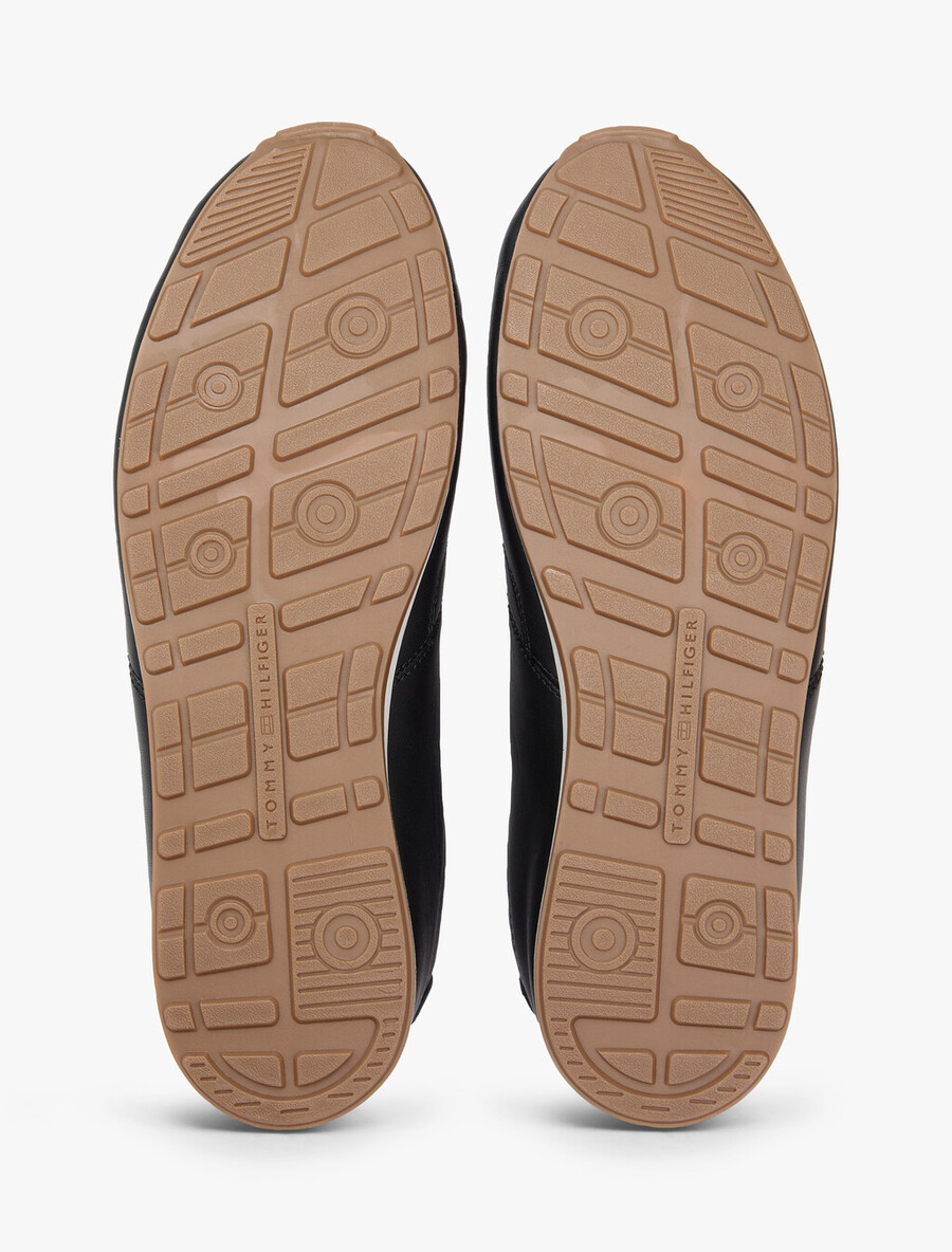 flache logo-ledersneaker