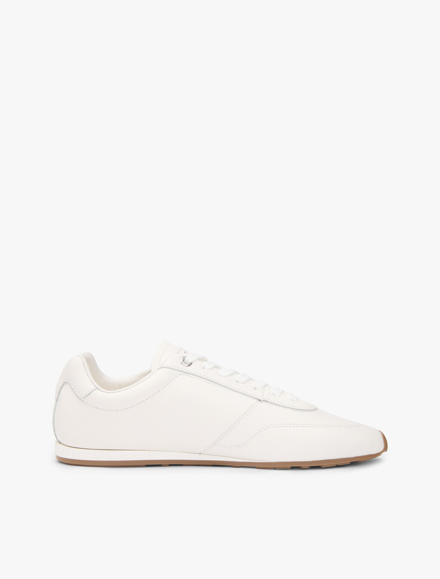 flache logo-ledersneaker