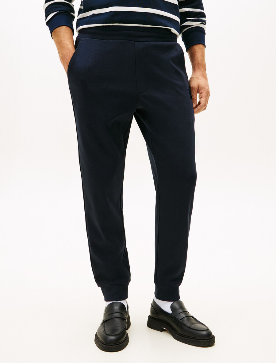 jogginghose mit monogramm und geripptem saum