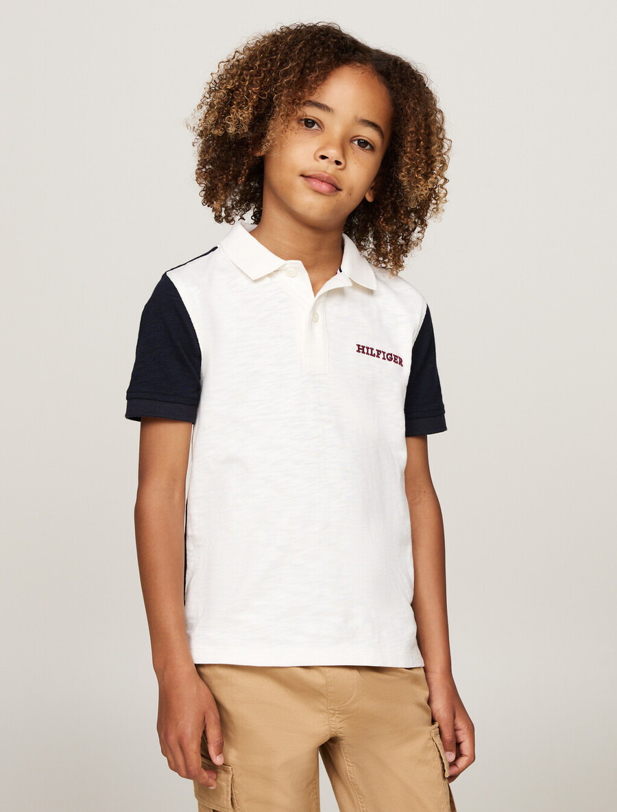 hilfiger monotype colour-blocked regular polo shirt