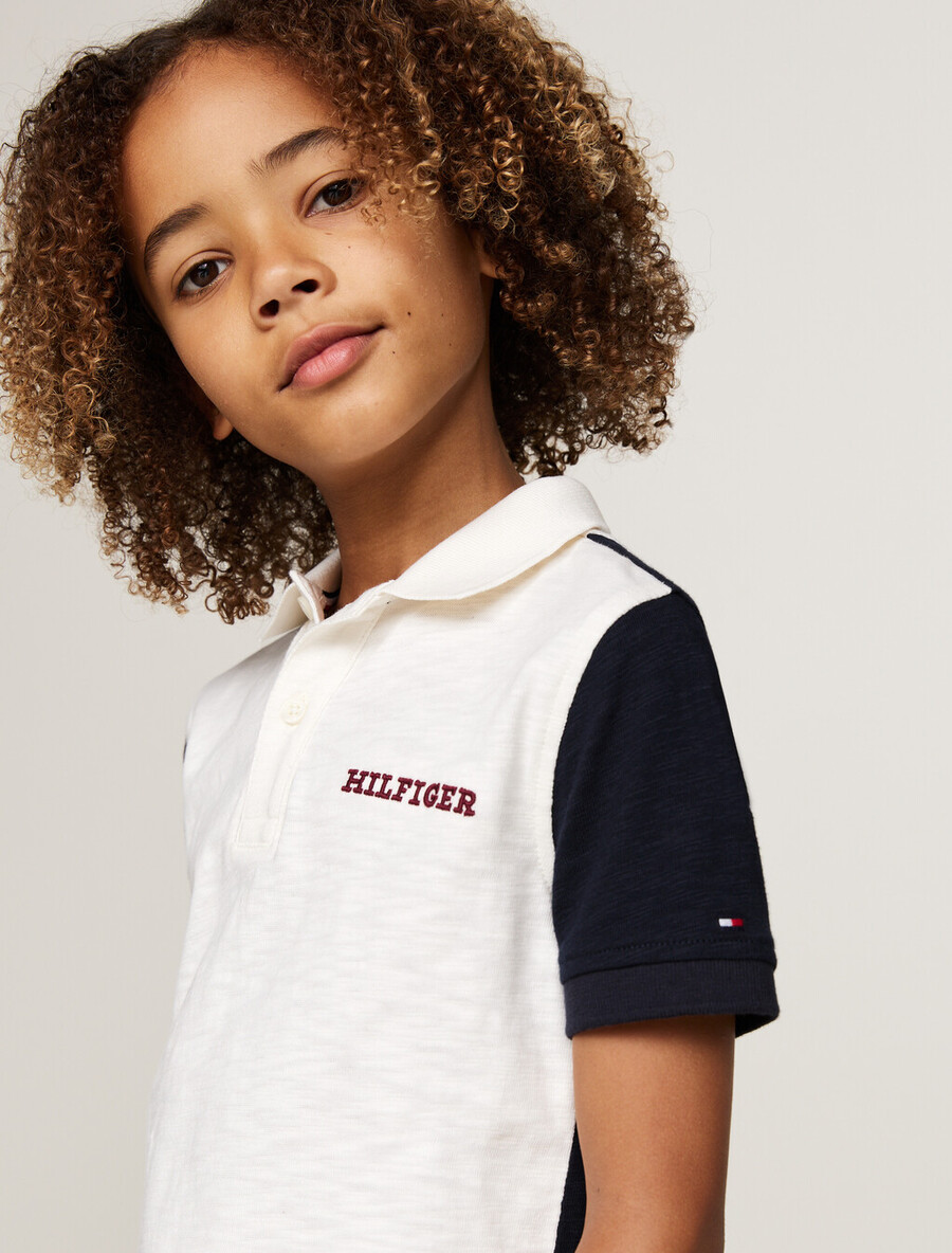 hilfiger monotype colour-blocked regular polo shirt