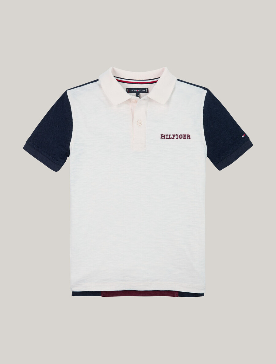 hilfiger monotype colour-blocked regular polo shirt