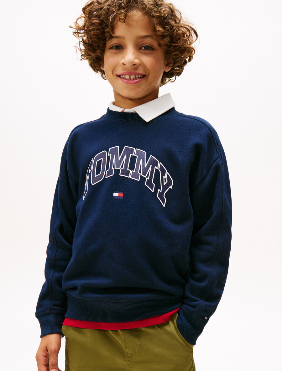 sweatshirt mit varsity-logo-print und rundhalsausschnitt
