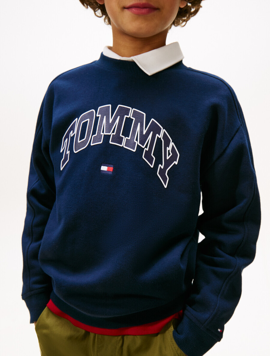 sweatshirt mit varsity-logo-print und rundhalsausschnitt