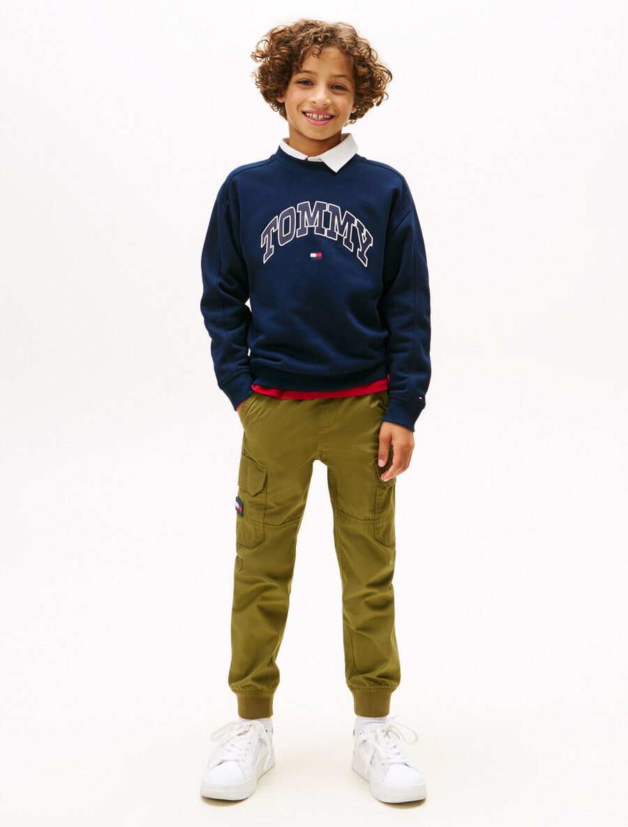 sweatshirt mit varsity-logo-print und rundhalsausschnitt